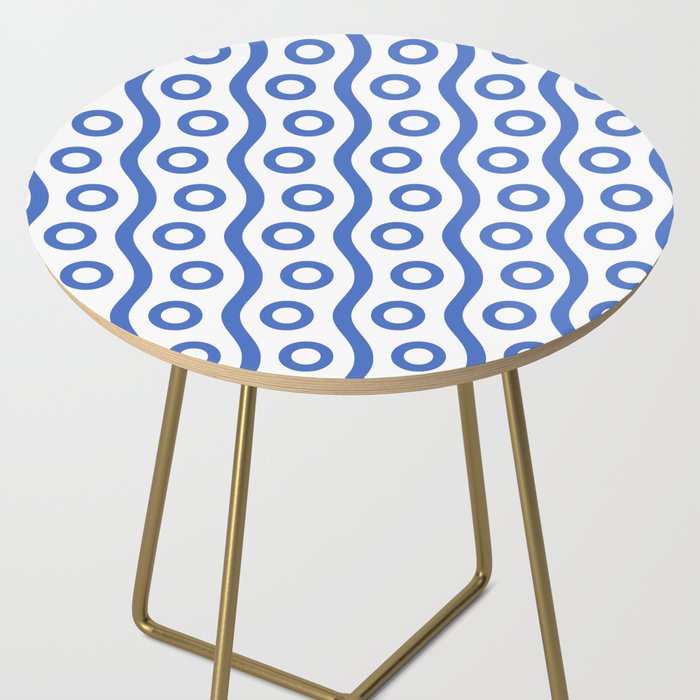 Mid Century Modern Rising Bubbles Pattern Blue 2 Side Table Gallery Image 2