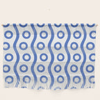 Mid Century Modern Rising Bubbles Pattern Blue 2 Wall Hanging Gallery Image 1