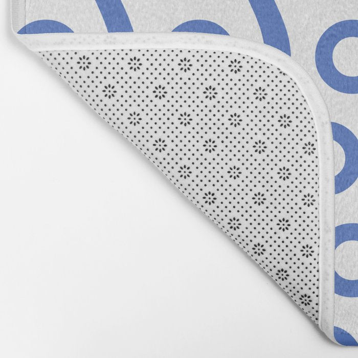Mid Century Modern Rising Bubbles Pattern Blue 2 Bath Mat Gallery Image 2