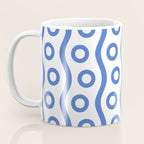 Mid Century Modern Rising Bubbles Pattern Blue 2 Coffee Mug Gallery Image 3