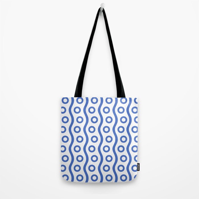 Mid Century Modern Rising Bubbles Pattern Blue 2 Tote Bag Gallery Image 2