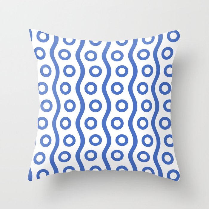 Mid Century Modern Rising Bubbles Pattern Blue 2 Throw Pillow Gallery Image 6