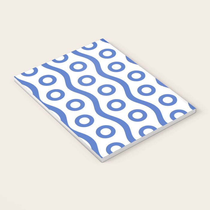 Mid Century Modern Rising Bubbles Pattern Blue 2 Notebook Gallery Image 3