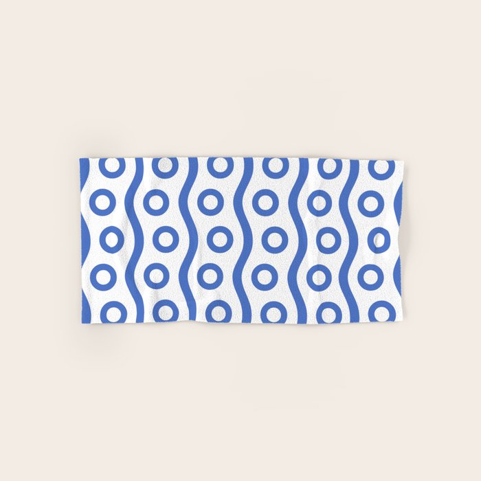Mid Century Modern Rising Bubbles Pattern Blue 2 Towels Gallery Image 1