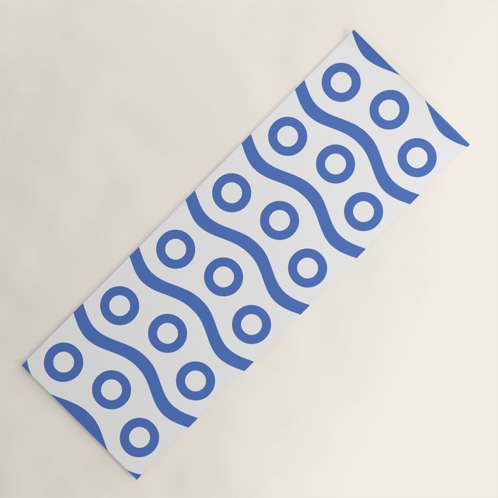 Mid Century Modern Rising Bubbles Pattern Blue 2 Yoga Mat Gallery Image 1