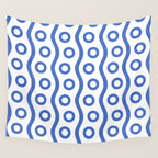 Mid Century Modern Rising Bubbles Pattern Blue 2 Wall Tapestry Gallery Image 4