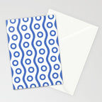 Mid Century Modern Rising Bubbles Pattern Blue 2 Stationery Card Gallery Image 2