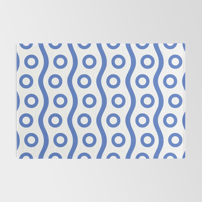Mid Century Modern Rising Bubbles Pattern Blue 2 Rug Gallery Image 2