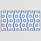 Mid Century Modern Rising Bubbles Pattern Blue 2 Desk Mat Gallery Image 3