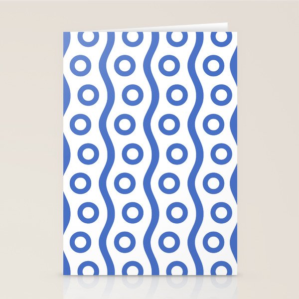 Mid Century Modern Rising Bubbles Pattern Blue 2 Stationery Card Gallery Image 1