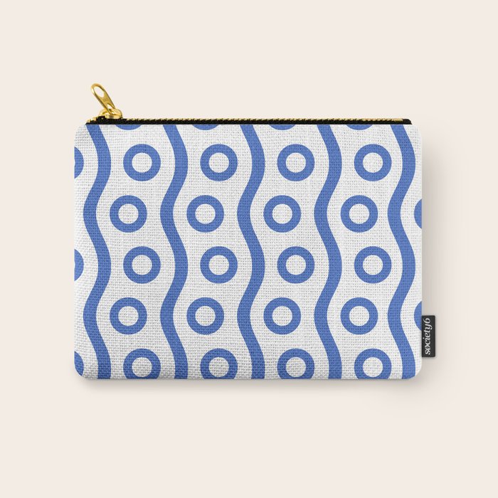 Mid Century Modern Rising Bubbles Pattern Blue 2 Carry All Pouch Gallery Image 1
