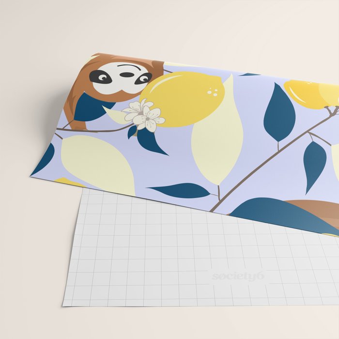 Sloth & Lemons Hangout Wrapping Paper Gallery Image 2