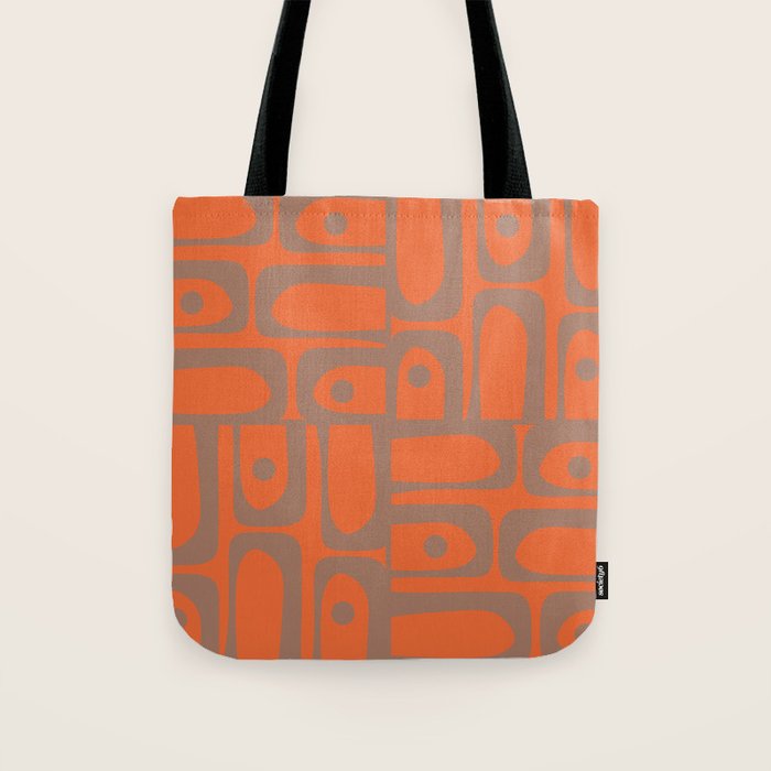 Midcentury Modern Piquet 8 Inspired by PANTONE 17 1230 Color of the Year Mocha Mousse Tote Bag Gallery Image 1