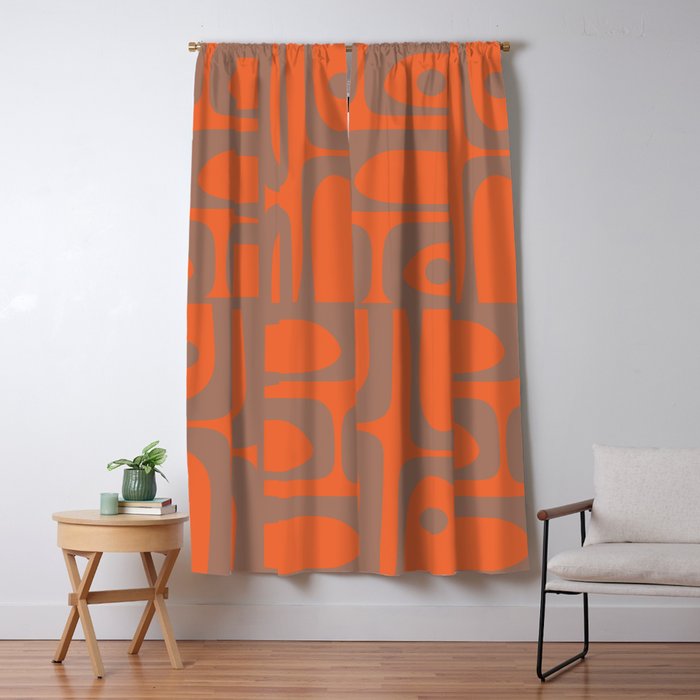 Midcentury Modern Piquet 8 Inspired by PANTONE 17 1230 Color of the Year Mocha Mousse Window Curtain Gallery Image 5