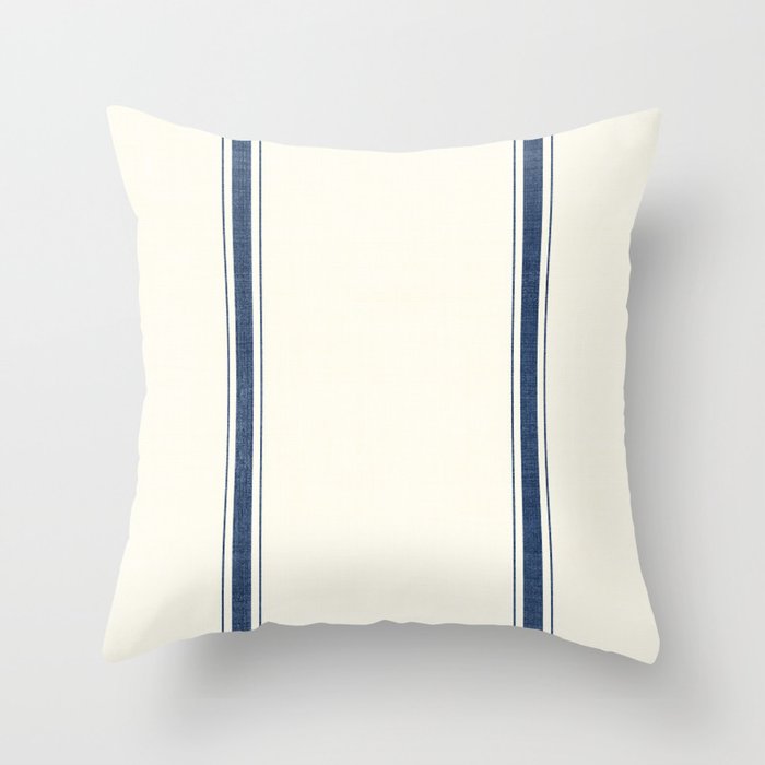 Farmhouse Stripe in Navy Blue Throw Pillow Gallery Image 6