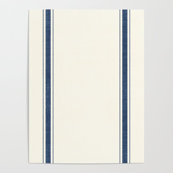 Farmhouse Stripe in Navy Blue Poster Gallery Image 1