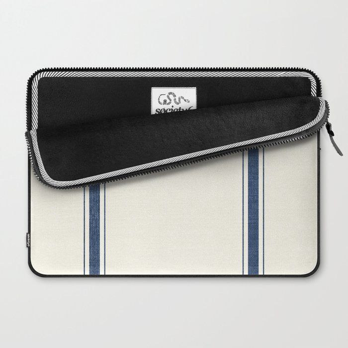 Farmhouse Stripe in Navy Blue Laptop Sleeve Gallery Image 2