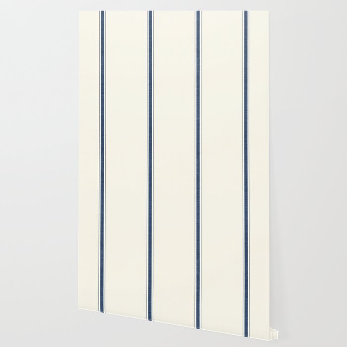 Farmhouse Stripe in Navy Blue Wallpaper Gallery Image 2