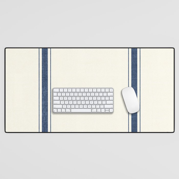 Farmhouse Stripe in Navy Blue Desk Mat Gallery Image 1