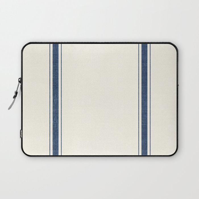 Farmhouse Stripe in Navy Blue Laptop Sleeve Gallery Image 1