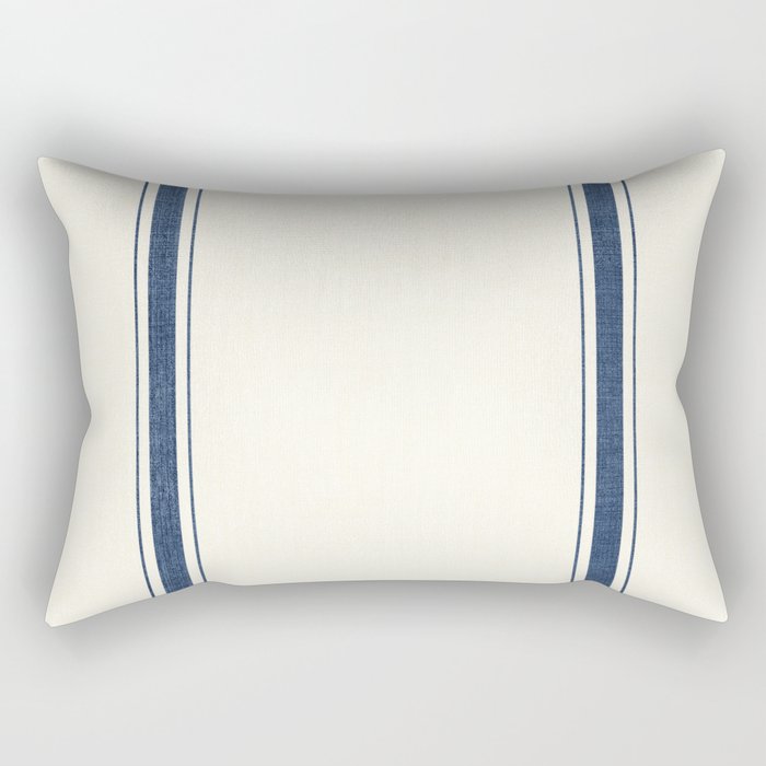 Farmhouse Stripe in Navy Blue Rectangular Pillow Gallery Image 1