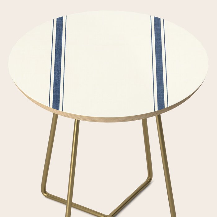Farmhouse Stripe in Navy Blue Side Table Gallery Image 2