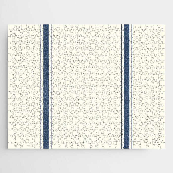 Farmhouse Stripe in Navy Blue Jigsaw Puzzle Gallery Image 1