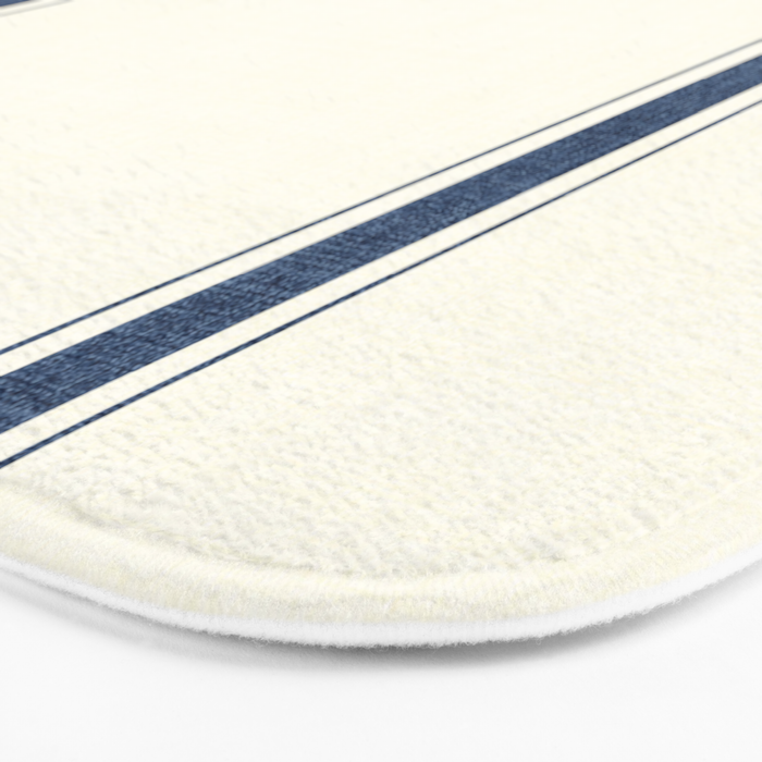 Farmhouse Stripe in Navy Blue Bath Mat Gallery Image 3