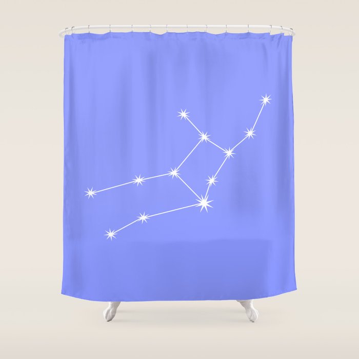 Virgo Zodiac Star Constellation Line Art Pastel Purple Shower Curtain Gallery Image 1