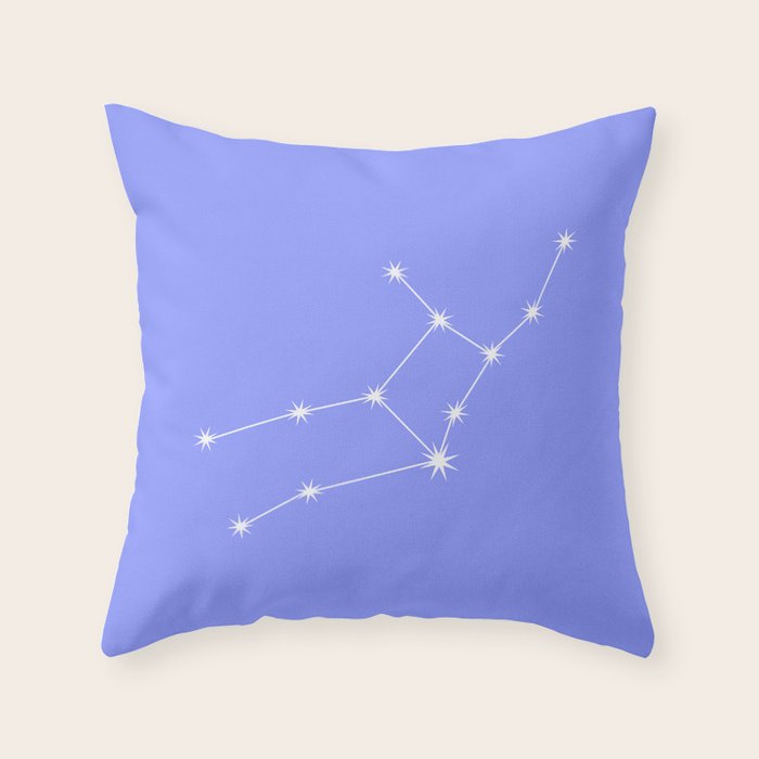Virgo Zodiac Star Constellation Line Art Pastel Purple Throw Pillow Gallery Image 6