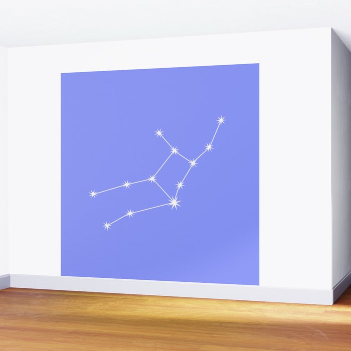 Virgo Zodiac Star Constellation Line Art Pastel Purple Wall Mural Gallery Image 2