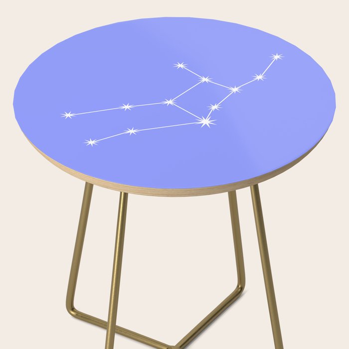 Virgo Zodiac Star Constellation Line Art Pastel Purple Side Table Gallery Image 2