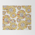 Sunflower Blooms - Yellow Throw Blanket Gallery Image 2