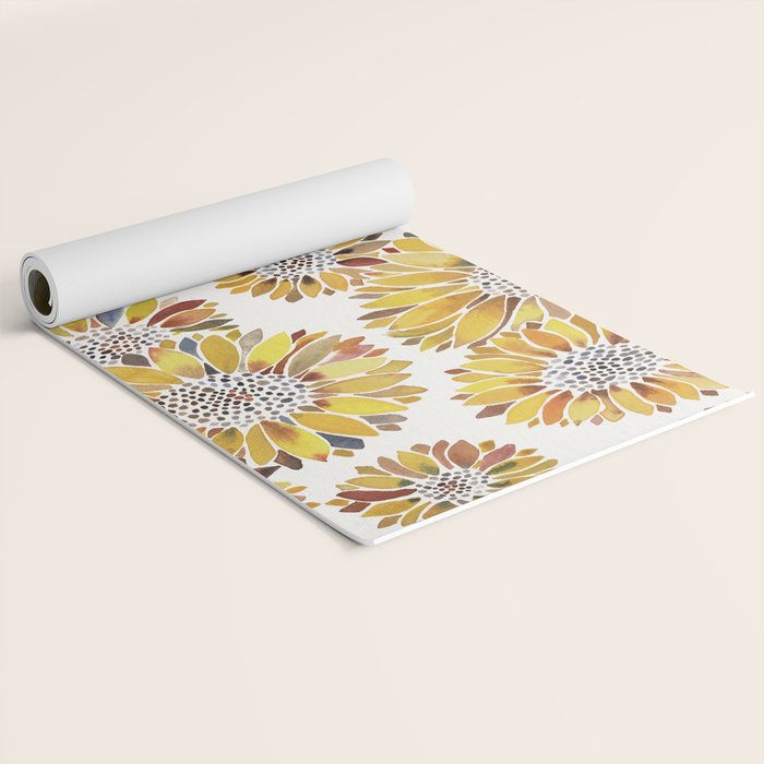 Sunflower Blooms - Yellow Yoga Mat Gallery Image 2