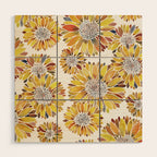 Sunflower Blooms - Yellow Wood Wall Art Gallery Image 1