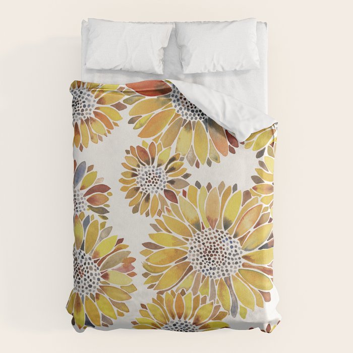 Sunflower Blooms - Yellow Duvet Cover Gallery Image 1