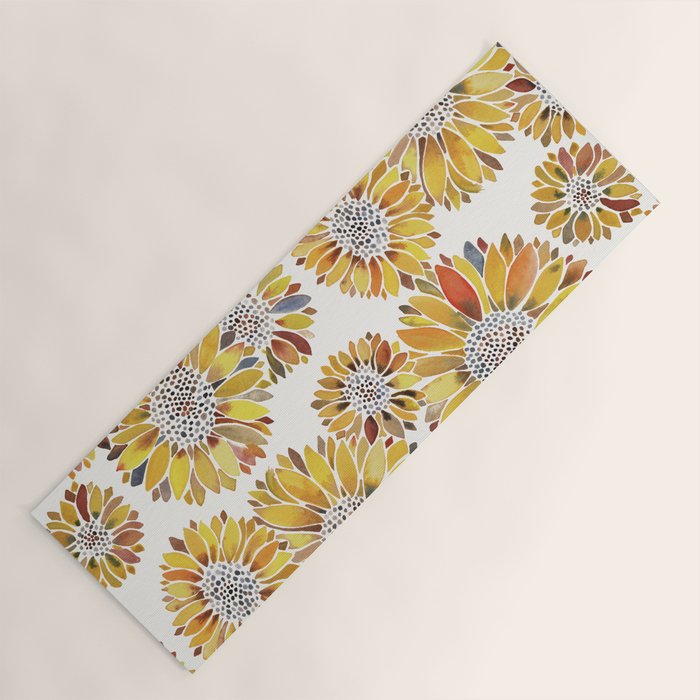 Sunflower Blooms - Yellow Yoga Mat Gallery Image 1