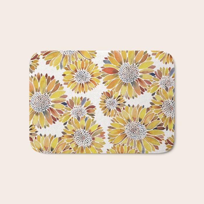 Sunflower Blooms - Yellow Bath Mat Gallery Image 1