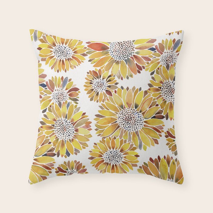 Sunflower Blooms - Yellow Throw Pillow Gallery Image 6