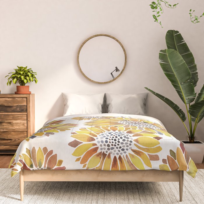 Sunflower Blooms - Yellow Comforter Gallery Image 3