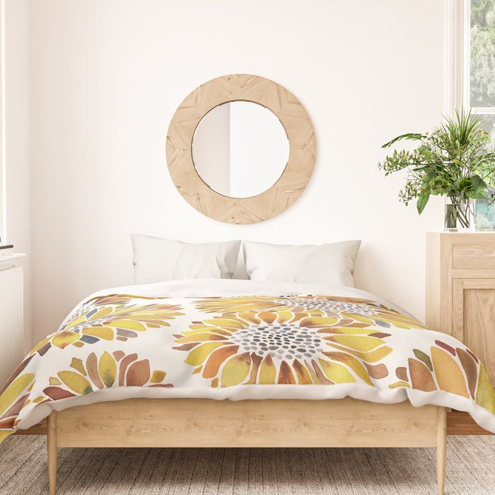 Sunflower Blooms - Yellow Duvet Cover Gallery Image 3