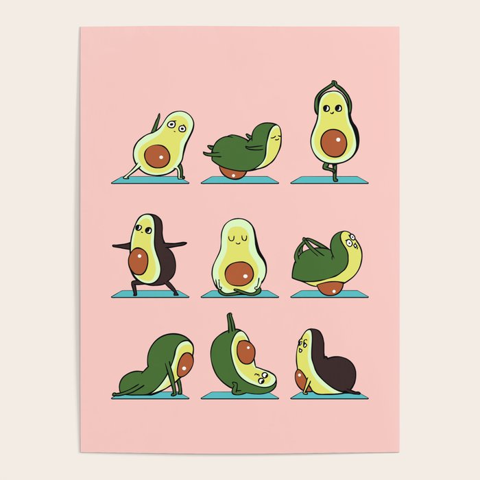 Avocado Yoga in Pink Poster Gallery Image 1