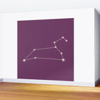 Leo Zodiac Star Constellation Line Art Mauve Purple Wall Mural Gallery Image 2