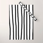 Simply Drawn Vertical Stripes in Midnight Black Wrapping Paper Gallery Image 1