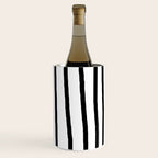 Simply Drawn Vertical Stripes in Midnight Black Wine Chiller Gallery Image 2