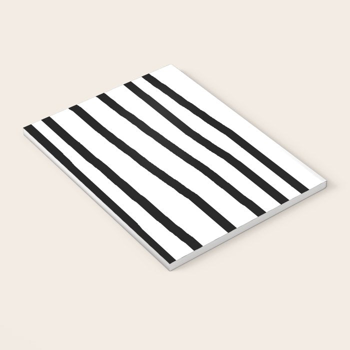 Simply Drawn Vertical Stripes in Midnight Black Notebook Gallery Image 3
