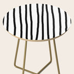Simply Drawn Vertical Stripes in Midnight Black Side Table Gallery Image 2