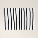 Simply Drawn Vertical Stripes in Midnight Black Welcome Mat Gallery Image 1
