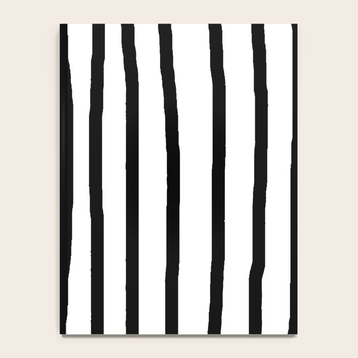 Simply Drawn Vertical Stripes in Midnight Black Notebook Gallery Image 4