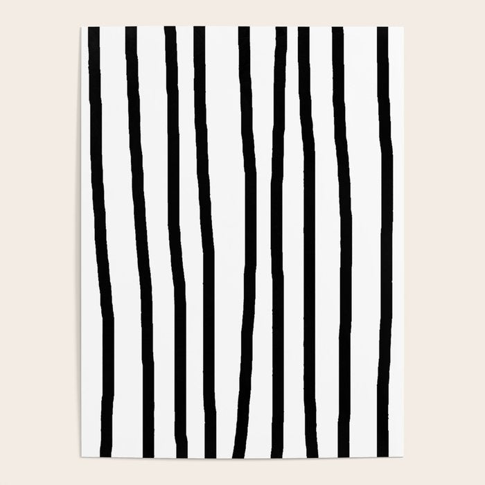 Simply Drawn Vertical Stripes in Midnight Black Poster Gallery Image 1